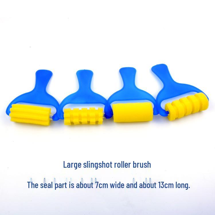 Children's Painting Sponge Brush Set: Doodling Stamps, Rollers, Cylinders, and DIY Art Tools for Early Education.