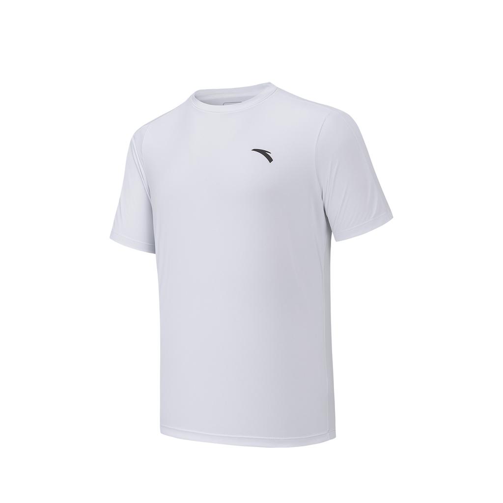 Anta Plain Round Neck Short Sleeve Sports T-Shirt Men tops Pure-White 952627103-6