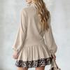 Women's Fashion Long Sleeve Color Slim Fit Puffy Dress for Casual Everyday Wear