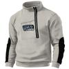 Men's Winter Zipper Sweatshirt Fleece Warm Sweatshirt Men's Pullover Stand Collar Sweatshirt