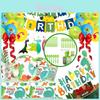 Fun And Vibrant Cartoon Dinosaur Birthday Party Supplies Tableware Plates Cups