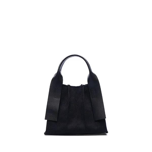 Lucky Pleats Canvas Tote XS Black_Black