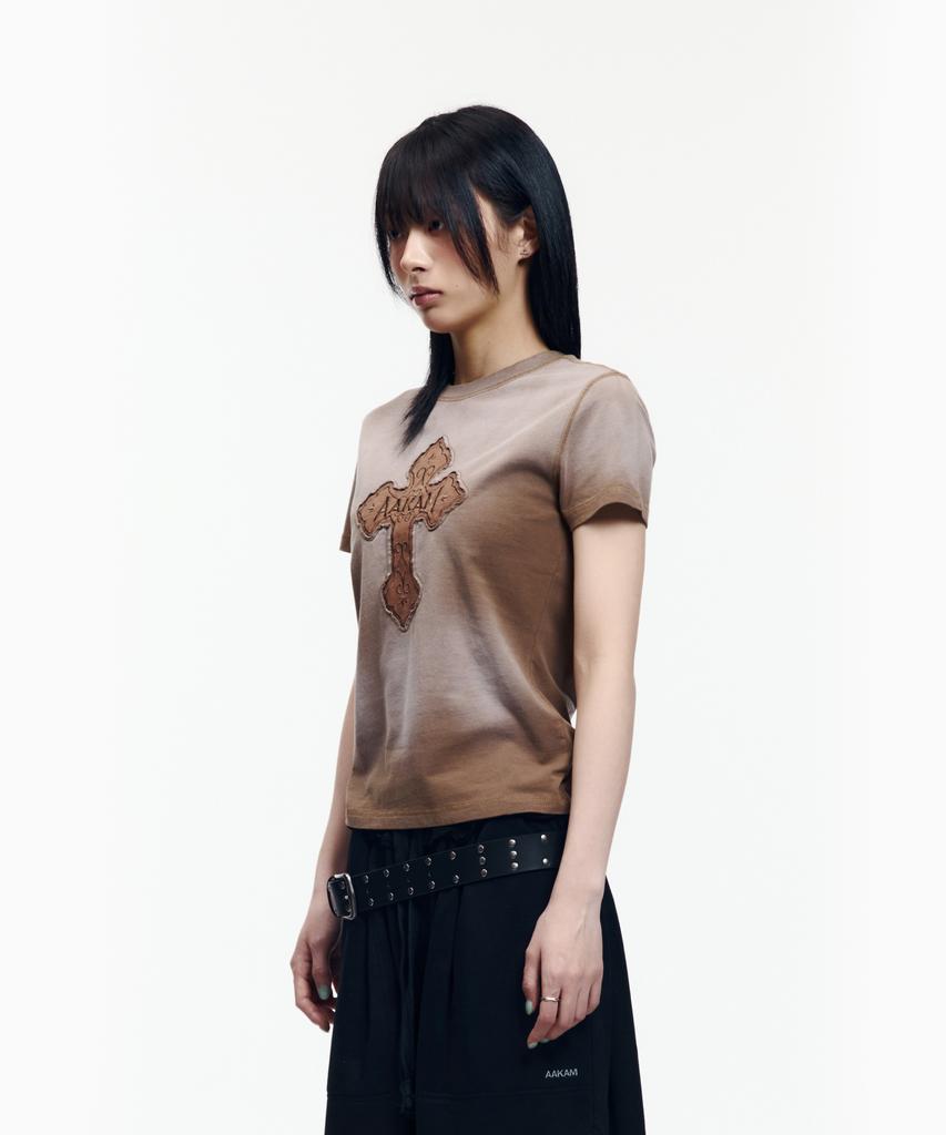 AAKAM Dust Fade Cros2 Half Top (Brown)