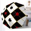 1pc Playing Cards Pattern Automatic Folding Umbrella - Compact 8-Rib Design, Durable Plastic & Iron, Festive Gift, Compact Umbrellan037