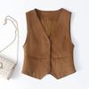 Retro Autumn Waistcoat Women Single Breasted Loose Layering Fashion Commuter Vest