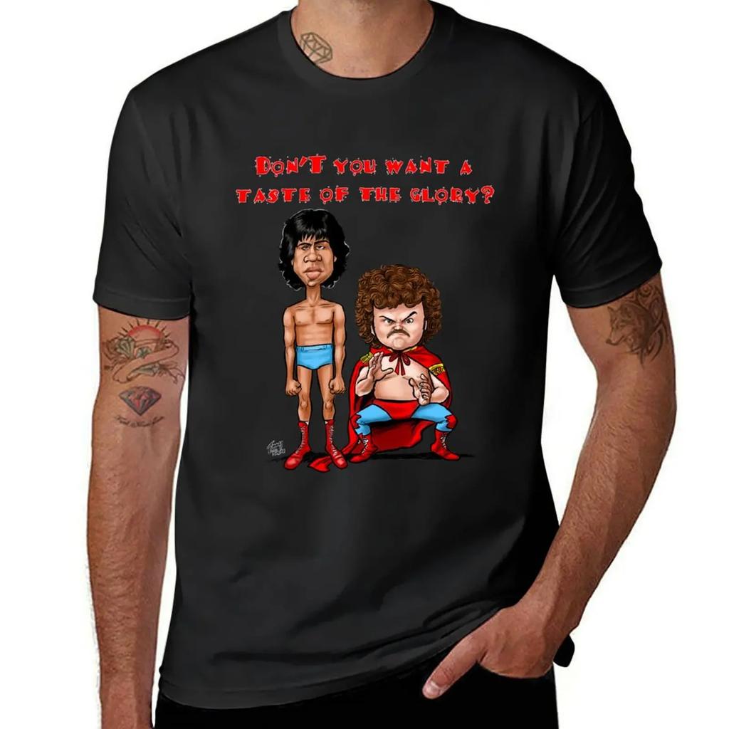 Nacho Libre Taste of the Glory T-shirt Funnys Oversizeds Mens Plain T Shirts