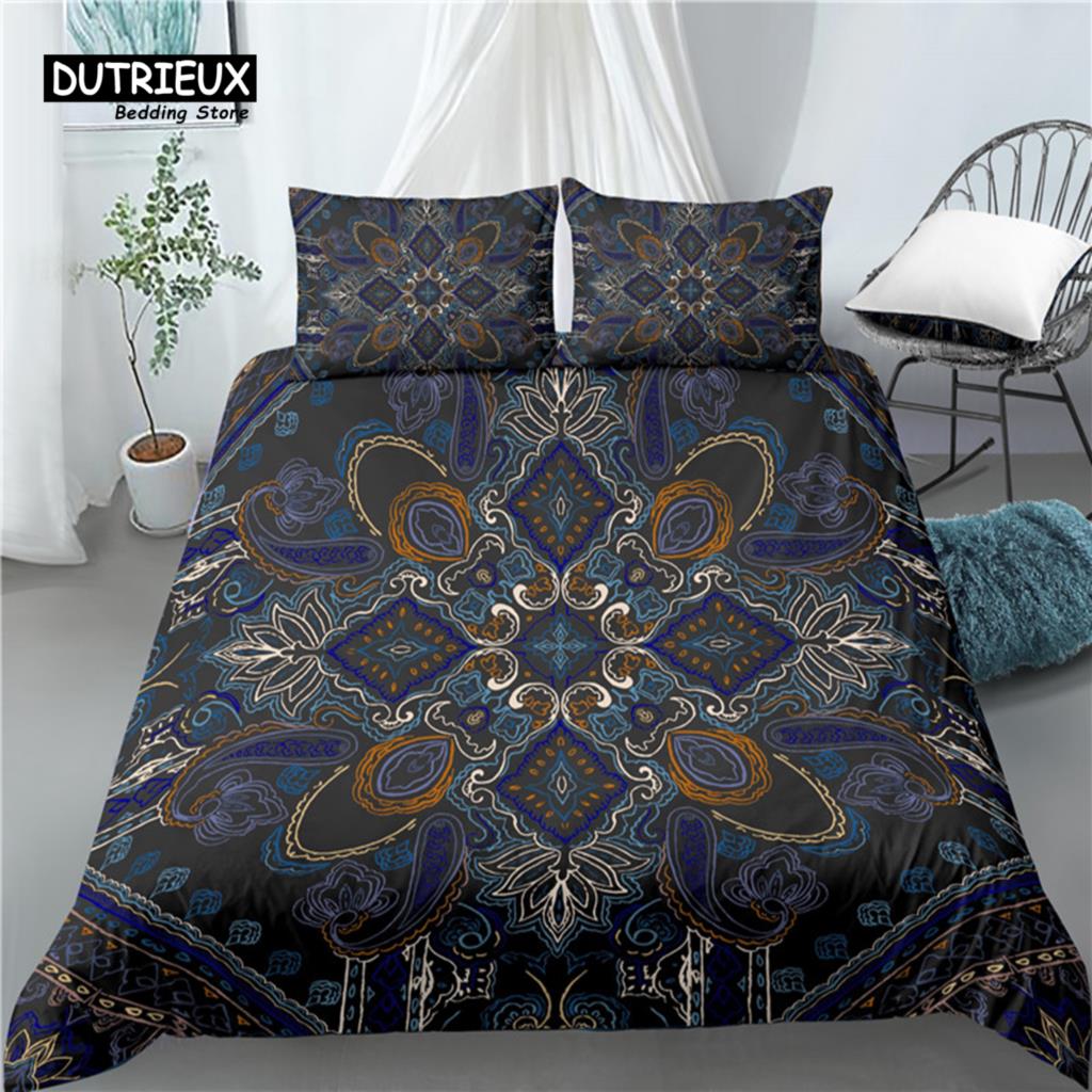 Home Living Luxury 3D Mandala Print 2/3Pcs Comfortable Duvet Cover PillowCase Bedding Sets Queen and King EU/US/AU Size