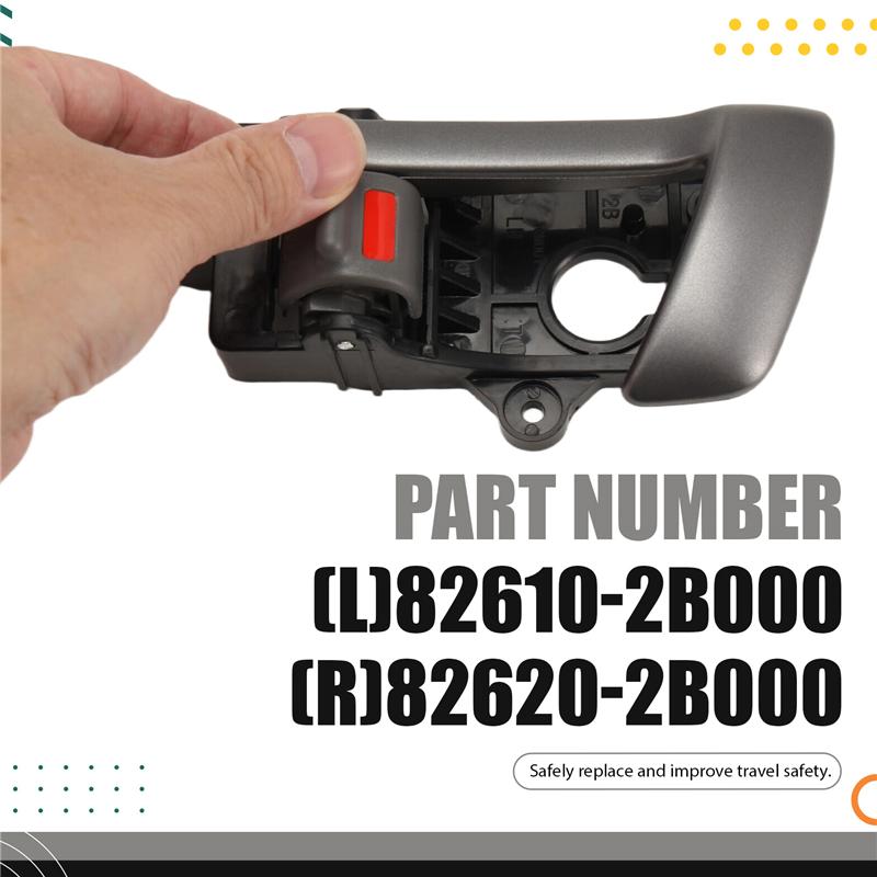 For Hyundai Santa Fe GL Premium 2011-2012 1 Pair Car Door Interior Handle 82610-2B000 82620-2B000