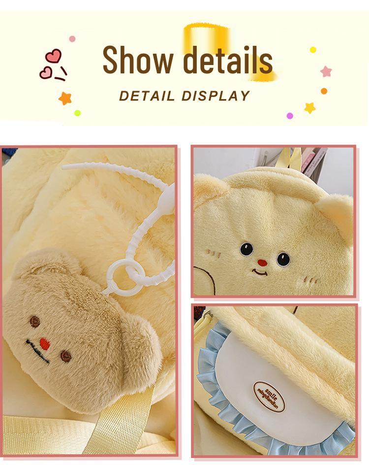 Zaino orso dei cartoni animati: Carino, Peluche, Grande Capacità, Versatile, Ideale per Studenti Universitari