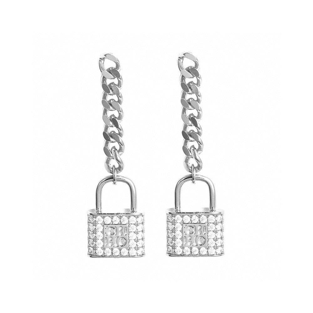 CHHC Luxury Women's Earrings with Lock Design in Gift Box