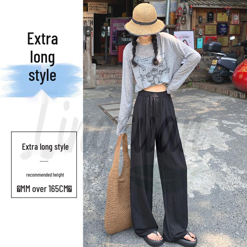 Women s Ice Silk High Waist Tencel Cotton Wide-Leg Pants - Summer Pink, Loose Fit XL