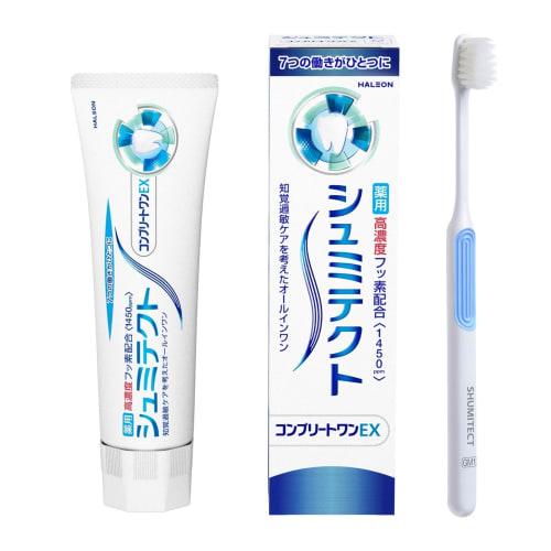 

Зубная паста Shumitect Complete One EX для чувствительных зубов, высокая концентрация фторида (1450 частей на миллион) + Зубная щетка в комплекте, Набор по выгодной цене