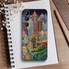 Starry Night Whimsical landscape Phone Case For Samsung Galaxy A73,21,22,32,71,53,52,51,80,5G Soft Black Cover