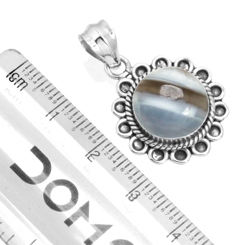 925 Sterling Silver Pendant Women Gemstone Handmade Jewelry New Year Gift Amazonite Angelite Blue Opal Botswana Agate Mohave Azurite Chrysocolla Boho