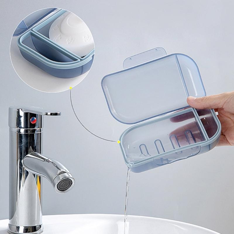 Small Travel Soap Container Secure Cover Multiple Purpose Organizers Jewelry Accessories Storage PP