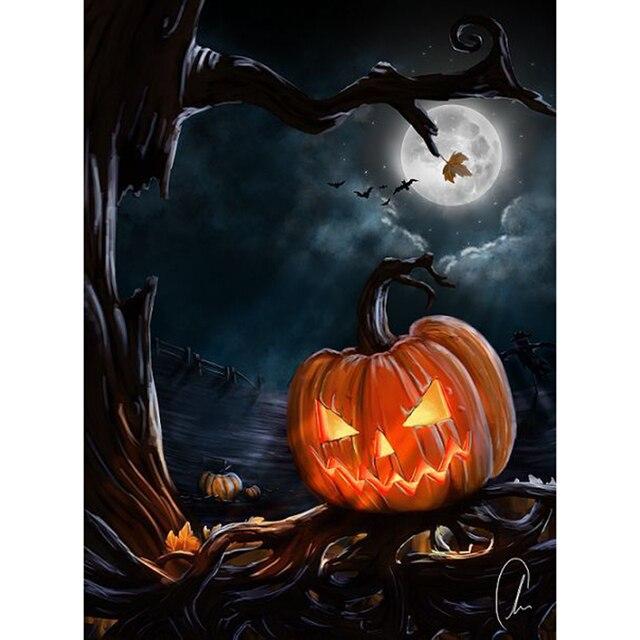 

DIY 5D алмазная живопись пейзаж Хэллоуин тыква набор крестиков полная круглая вышивка мозаика художественная картина домашний декор подарок Full Round 20x30CM