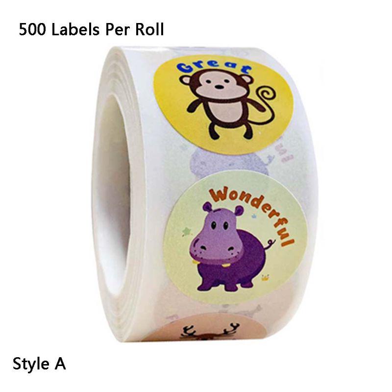 500 Pezzi/Rotolo Cartoon Animal Reward Stickers Diario Scrapbooking Insegnante Incentive Rtengtunn Labels Sticker B 500 Pezzi/Rotolo Cartoon Animal Reward Stickers Diario Scrapbooking Insegnante Incentive Rtengtunn Labels Sticker B