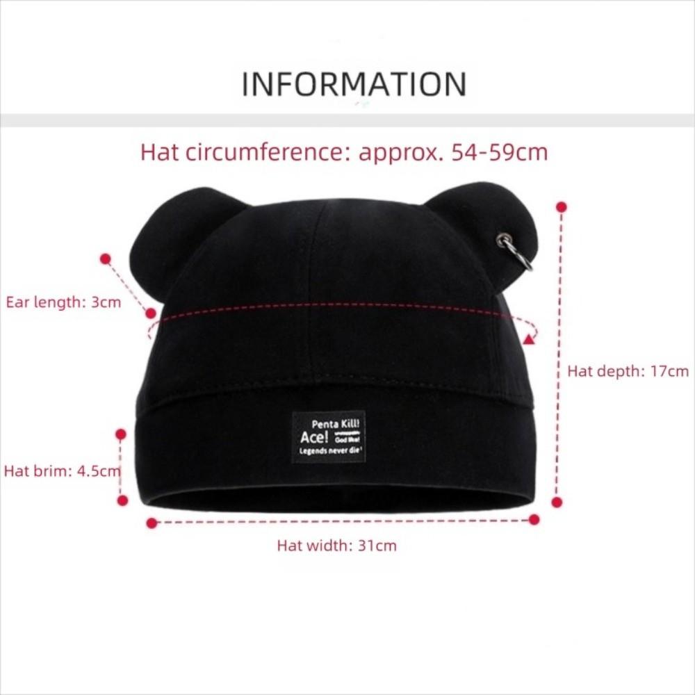 Cat Ears Ear Landlord Hat Solid Color Winter Autumn Cap Cute Watermelon Skin Cap