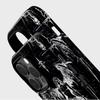 Lesklý kryt na telefon s sublimační úpravou Pevný plast + měkká skořepina TPU Černý s andělským vzorem Plně ochranný zadní kryt pro iPhone Samsung