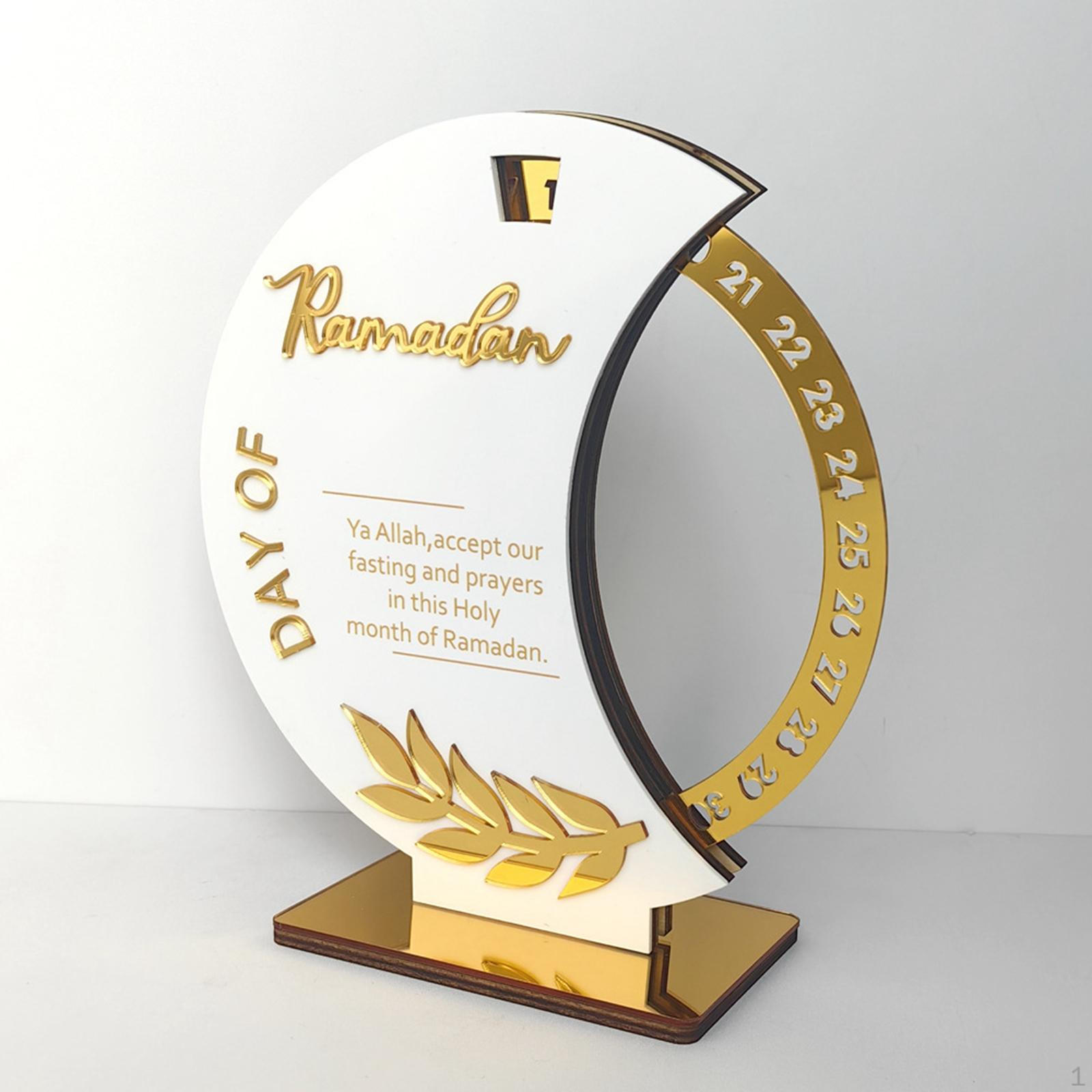 

Мусульманский Рамадан Адвент Календарь Акриловая Табличка Настольное Украшение Ид Мубарак Декор White