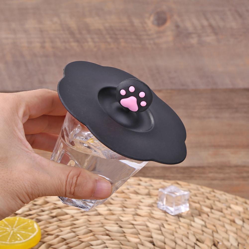 Anti-Dust Silicone Cup Lids Cartoon Cup Sealed Lid Cold/Heat Resistant Drinking Cup Lid Leakproof for Coffee Beer Mug Wine Glass