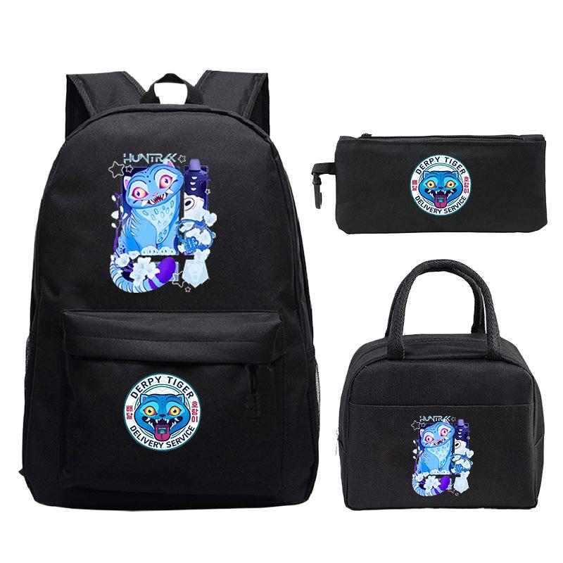 Demon Hunters Printed Children's Backpack Three-piece Campus Fashion Primary and Secondary School Students Large Capacity School Bag