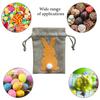 Easter Bunny with Tail Drawstring Gift Bag Line Cloth Storage Pouches Supplies for Children Day Food Cookie Package