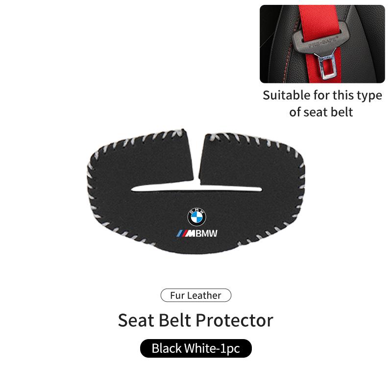 BAGE7 2026 Car Sticker Suede Car Seat Belt Buckle Protector Clip Anti-collision Cover For BMW G30 G20 M3 M5 E91 E92 E93 E36 E70 X3 X4
