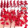 5/50Pcs Chritsmas Decoration Red Berry Branches Cherry Stamen for Home Decor Xmas New Year Gift Wedding Wreath Flowers Accessory