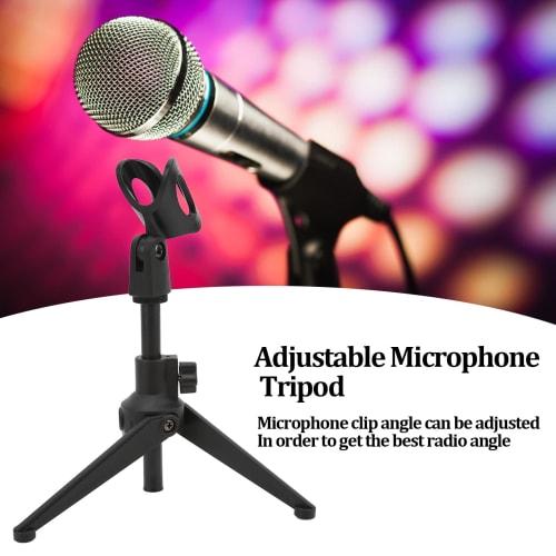 Desktop Microphone Tripod Stand, Universal Mini Portable Table Stand, Adjustable Microphone Stand, Detachable Foldable Tripod Microphone Table Stand f