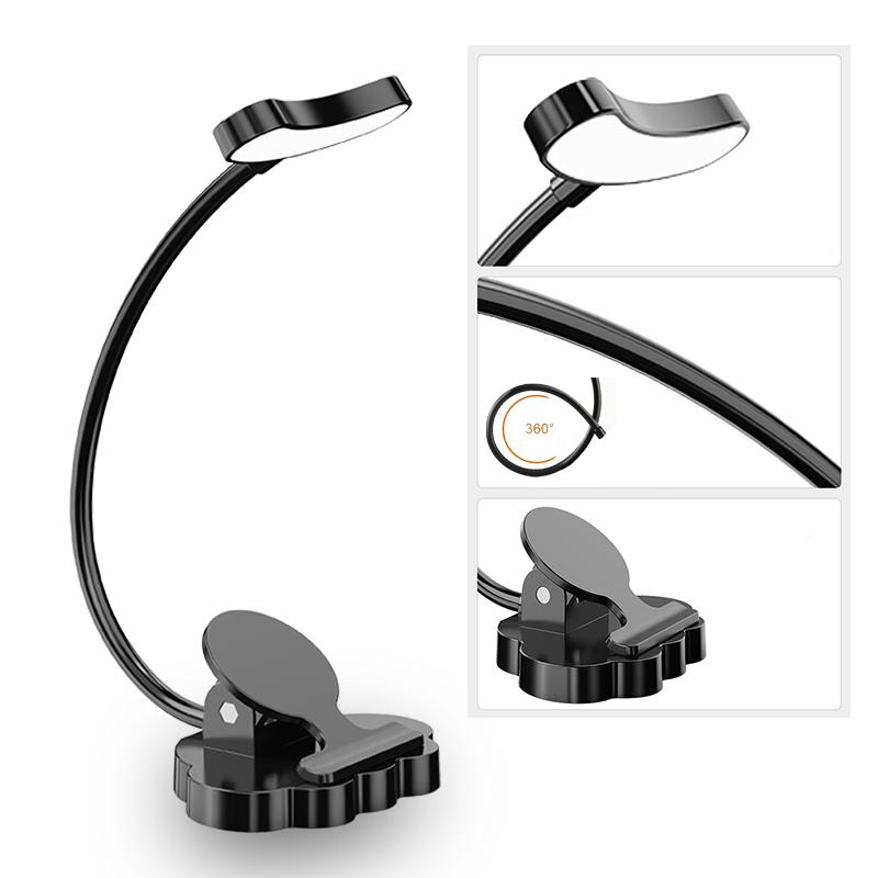 Flexible Clip on Book Lamp Touch Control Reading Light Eye Caring USB Rechargeable Books Led Lights for Night Reading Table Lamp