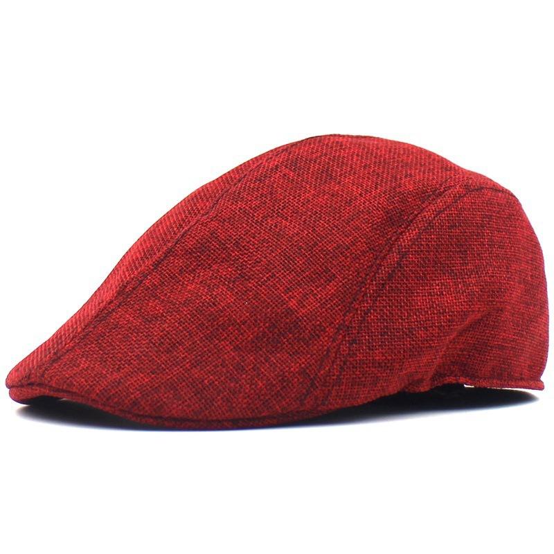 Solid Color Breathable Unisex Short Brim Beret Spring Summer Unisex Dad Hat Peaked Cap