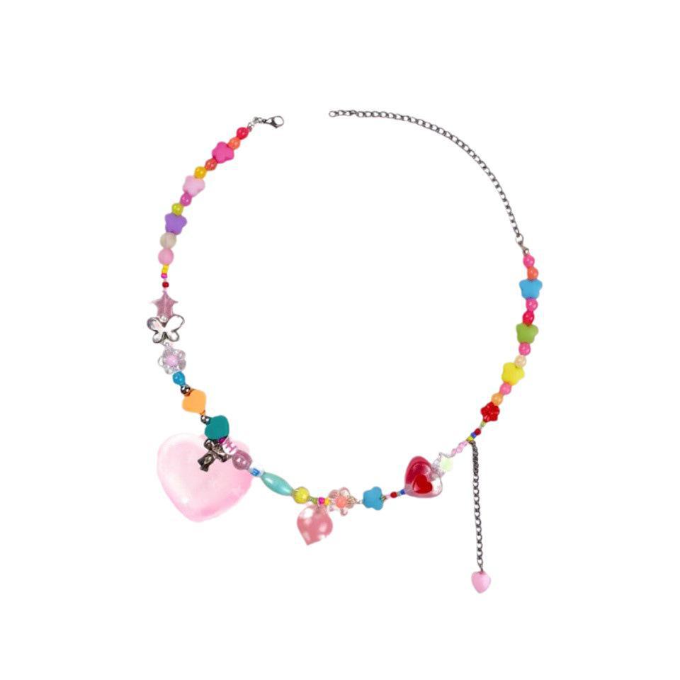 Dopamine Summer Beaded Necklace: Sweet, Unique Design for Women’s Cool Clavicle Style