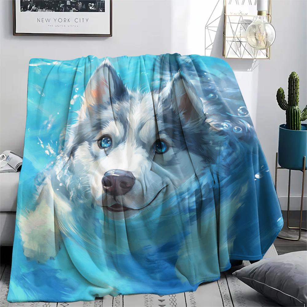 

Husky,pattern Flannel Blanket, High quality Comfortable for All Seasons, Home Decor, Warmth and Comfort, Perfect for Gifts. 80cm x 120cm