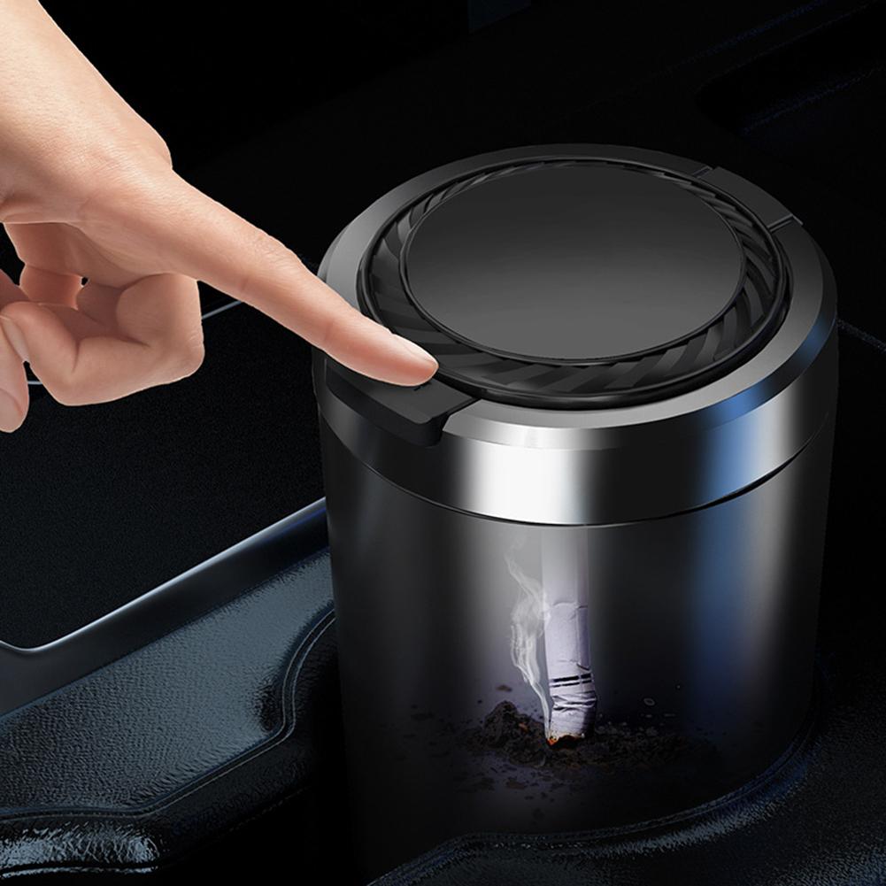 Ash Tray Car Ash Tray Aluminum Cup Alloy Ash Tray Aluminum Cup Portable Car Ash Tray Detachable LED Light Cup Holder Detachable
