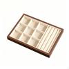 Vassoio Portagioie in Noce Vetrina Espositore in Legno Organizer per Orecchini da Donna, Comodino