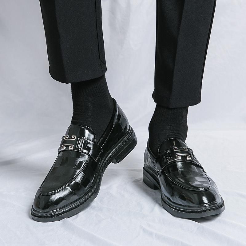 

Four Seasons Low-top Set Trendy Platform Shoes Foot Fashion One-Pedal Lazy Shoes Men s British Style Casual Leather Shoes 38