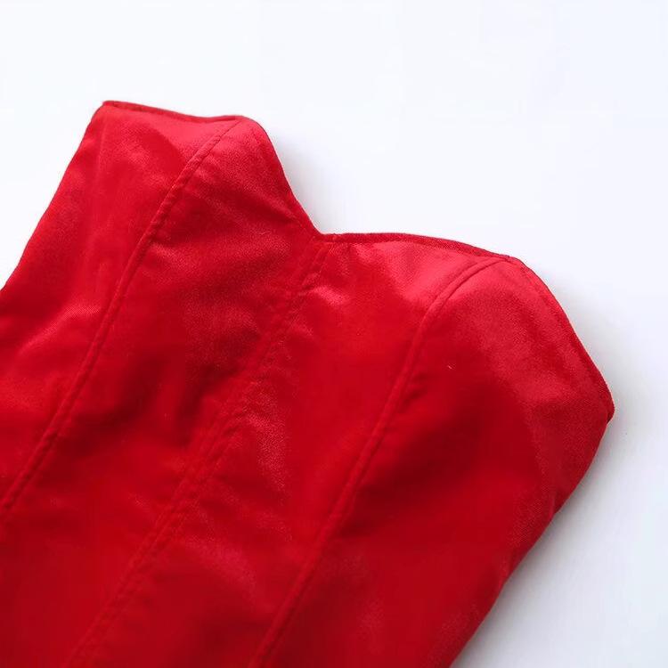 2024 Winter Women's European & American Slim Strapless Top and Midi Skirt Set