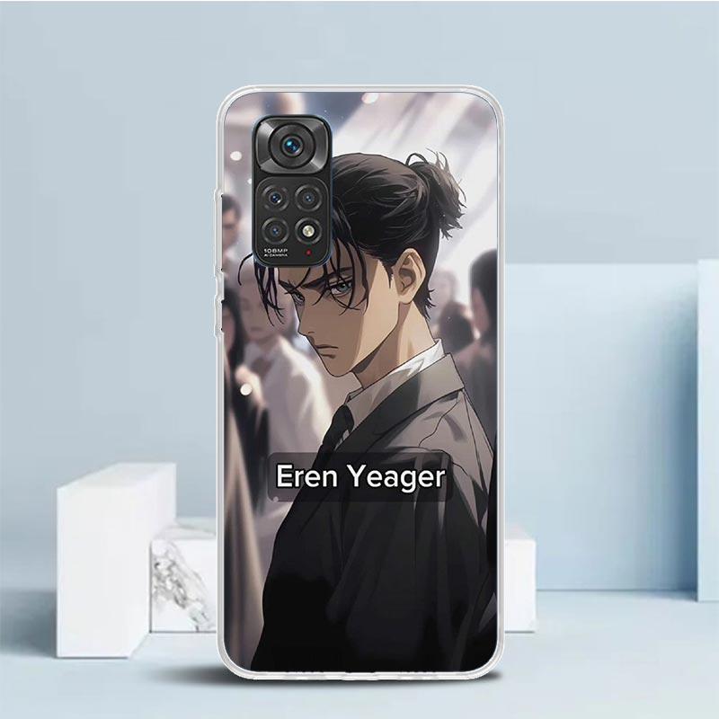 A-Attack on T-Titan Eren Yeager Soft Cover for Xiaomi Redmi Note 15 14 13 12 Pro Plus Phone Case 14S 11S 11T 11E 10S 10 4G Patte