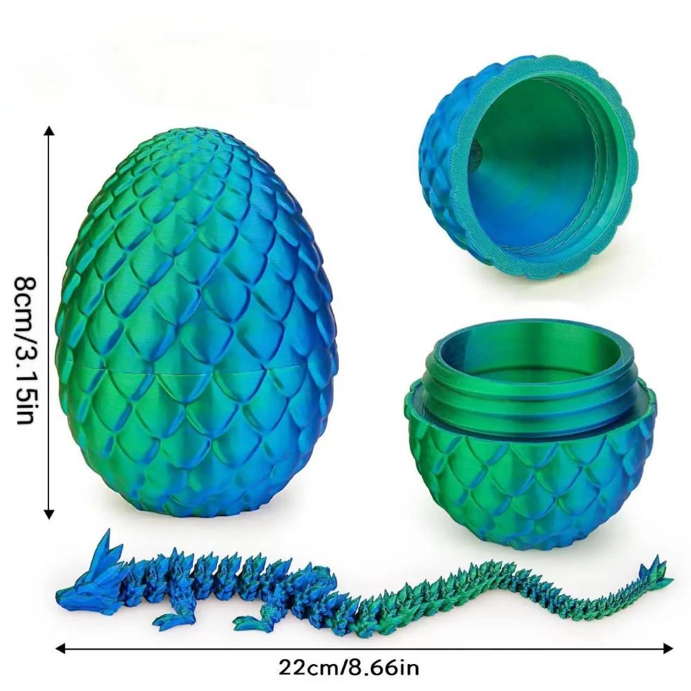 Kreativ Dekompresjon Drageegg Kameleon Pendel 3D-trykk Drage 2025 Nyttårsgave Fargerikt Sett Skrivebordspynt Leketøy for Barn