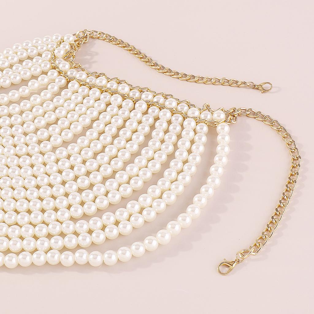 Heavy-duty Exaggerated Multi-layer Pearl Body Chain Fashion Retro Temperament Hollow Shawl Dress Accessories