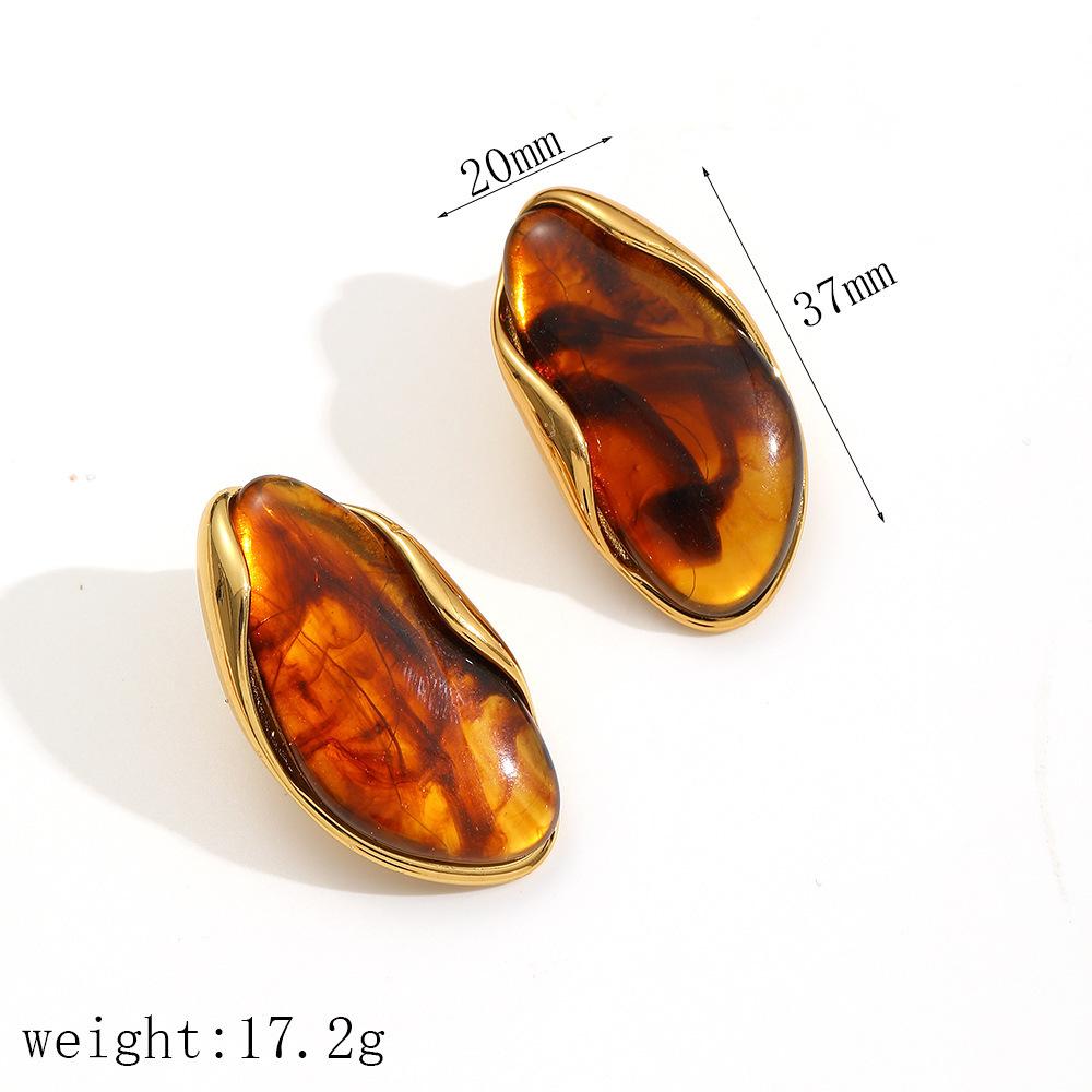 JYL TS Bracelet Earrings Amber Design Enhances Warmth & Clarity