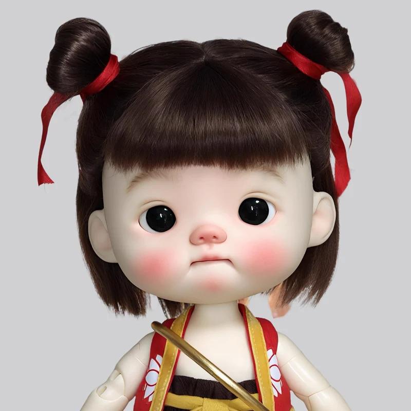 BJD Wig Blythe Big Head DianDian Qbaby Doll Wig Cute Short Hair with Bangs Hair Doll Accessories Cute Bangs Hair (no Dolls)