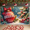Christmas Theme Display Holiday Decorative BELIEVE Banner Christmas Ornament Display Frosted Finish Holiday Backdrop For Winter