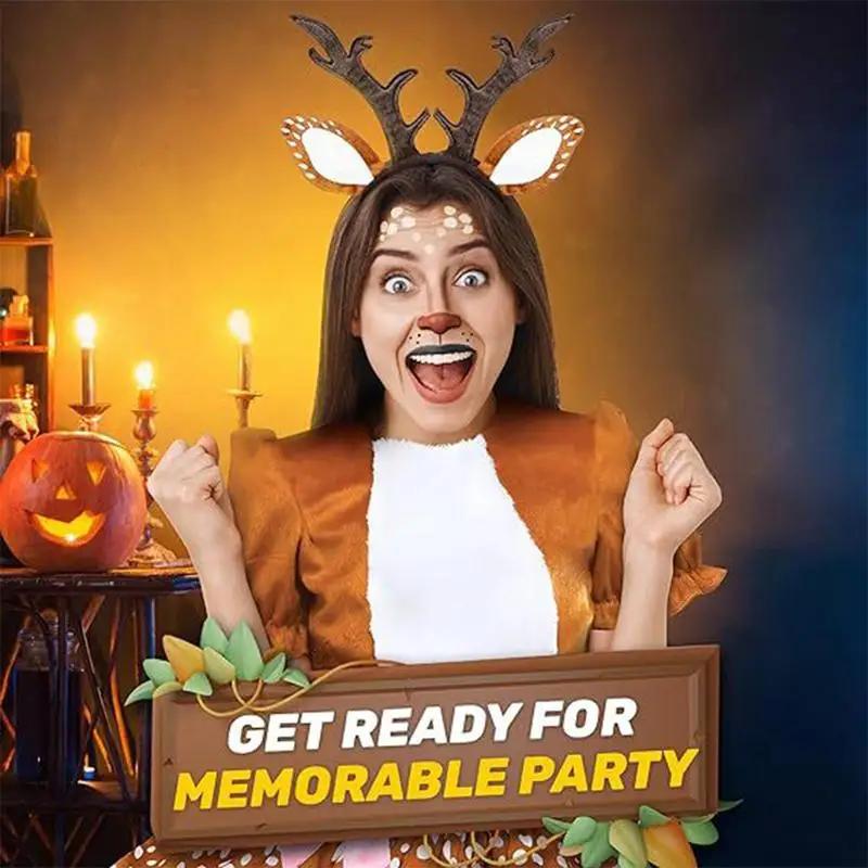 Serre-tête Renne Adulte Mignon Réaliste Bois de Cerf Serre-tête Oreilles d'Animaux Serre-tête Pour Cosplay Costume de Cerf Accessoires de Noël