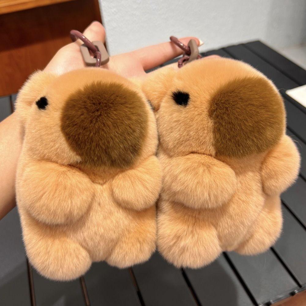 

Otter Rabbit Fur Capybara Plush Keyring Simulation Capybara Plushie Doll Schoolbag