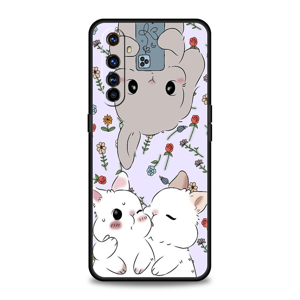 Cute Colorful Rabbit Phone Case For Realme 12 11 10 9 8 5G 7 6 GT5 GT3 GT2 Pro C21 C11 C25 C35 For Realme GT Neo 2 3 3T 5 Cover
