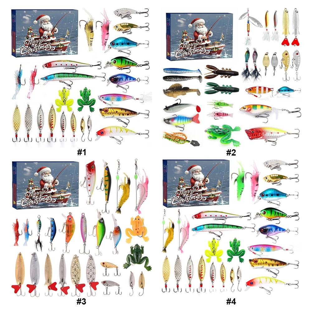 Fishing Advent Calendar 2025 24 Days Fishing Christmas Countdown Fishing Lure Advent Calendar for Fisher Anglers Men Teen Boys