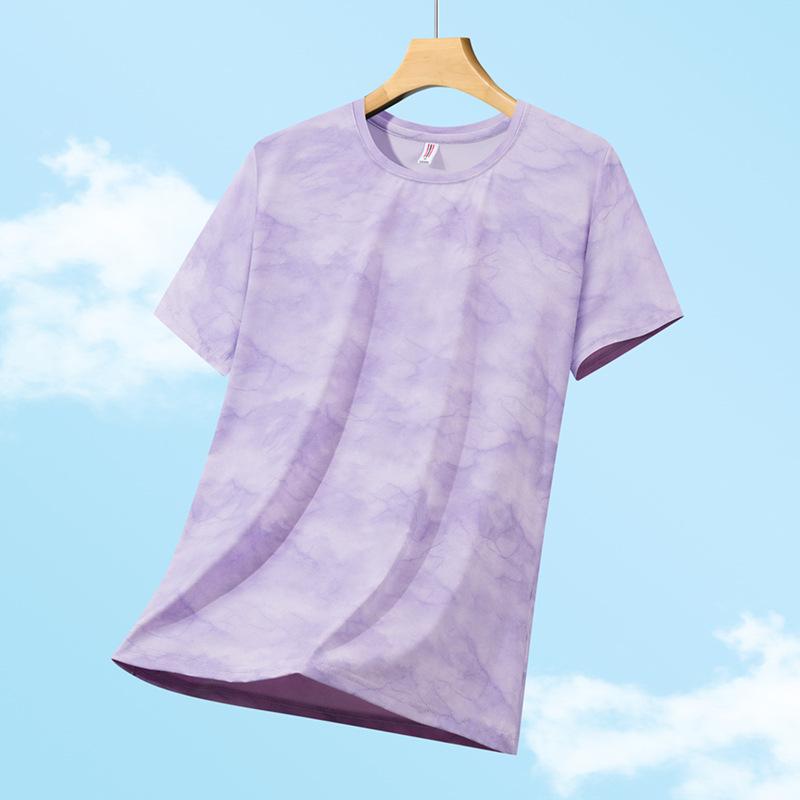 Women s Camouflage Ice-Feel Quick-Dry Round Neck Short Sleeve Sports T-shirt 2XL