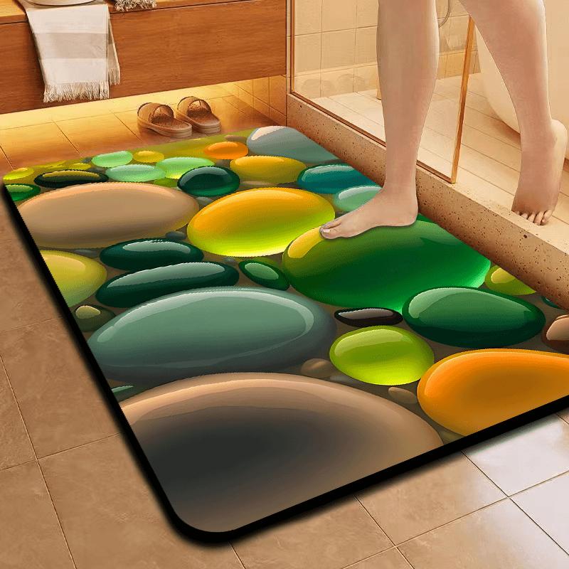 

Soft diatom mud 5D three-dimensional water-absorbing anti-slip mat home bedroom bathroom sink bathroom entrance door mat hallway 40x60cm бежевий